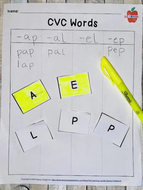 Free CVC Word Sorting Template Graphic Organizer Free CVC Word Sorting Template to make short vowel words, based on common vowel patterns and spelling strategies