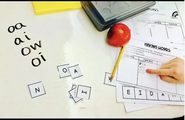 Long Vowel Patterns CVVC, CVCe Word Sorts to find long and short vowel words: use phonics and spelling patterns to decode and write words based on a longer, scrambled thematic Mystery Word. Reading, writing, phonics, review, introduction, practice or remediation